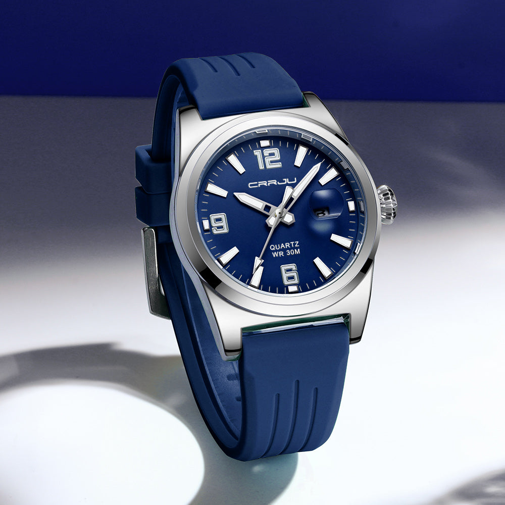 CRRJU/Kajun 5027 Men's Women's Wristwatch Casual Fashion Business Waterproof Quartz Movement Dial Alloy Silicone