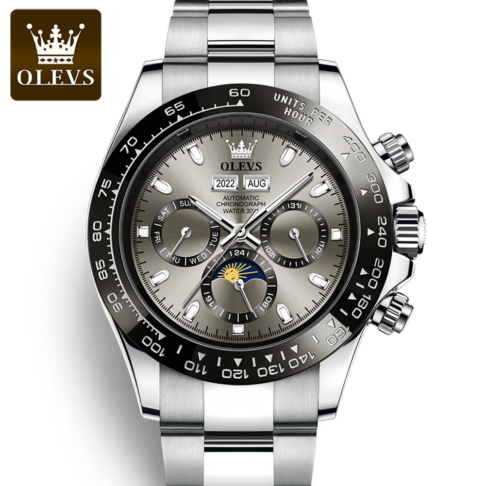 OLEVS 6654 New Design Watch Modern Stainless Steel Strap Luminous Automatic Business Watch For Men's