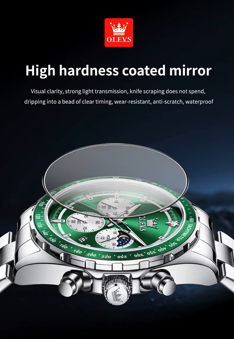 OLEVS 2945 Luxury & Hight Quality Quartz Calendar Waterproof Multi Function Fancy Round Watch Men Watches Stainless Watch