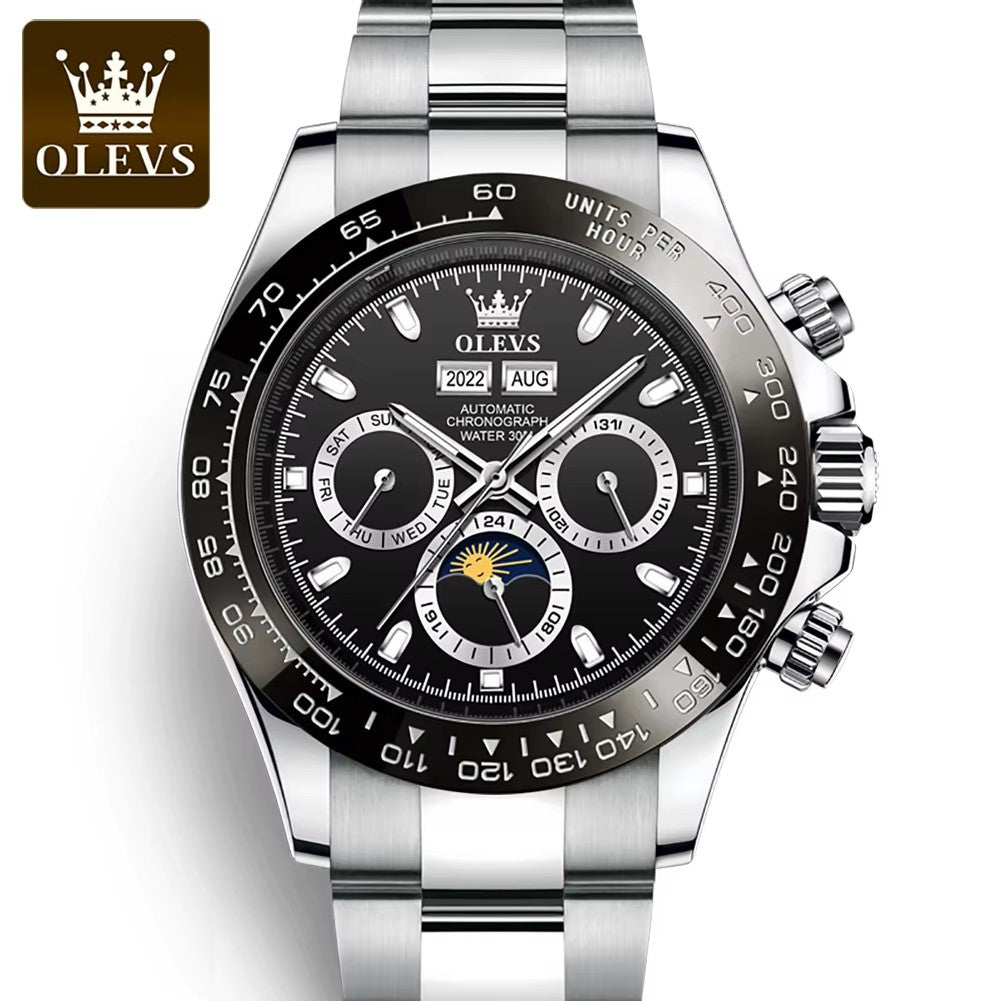 OLEVS 6654 New Design Watch Modern Stainless Steel Strap Luminous Automatic Business Watch For Men's