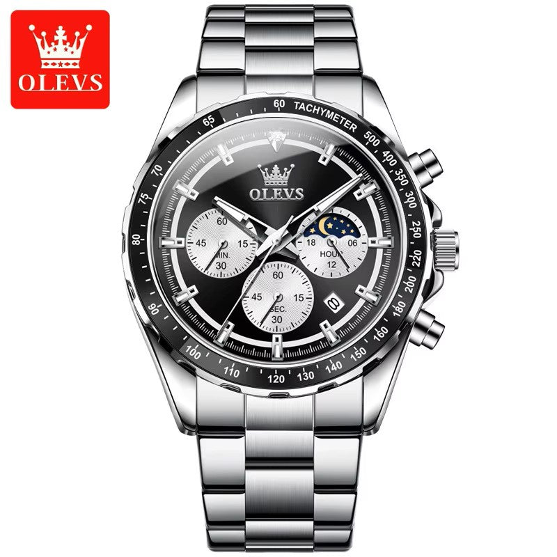 OLEVS 2945 Luxury & Hight Quality Quartz Calendar Waterproof Multi Function Fancy Round Watch Men Watches Stainless Watch