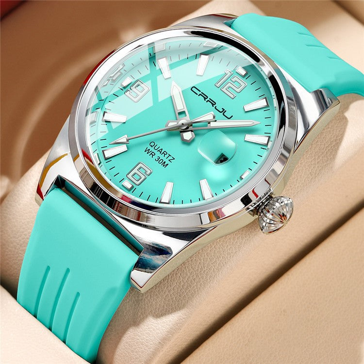 CRRJU/Kajun 5027 Men's Women's Wristwatch Casual Fashion Business Waterproof Quartz Movement Dial Alloy Silicone