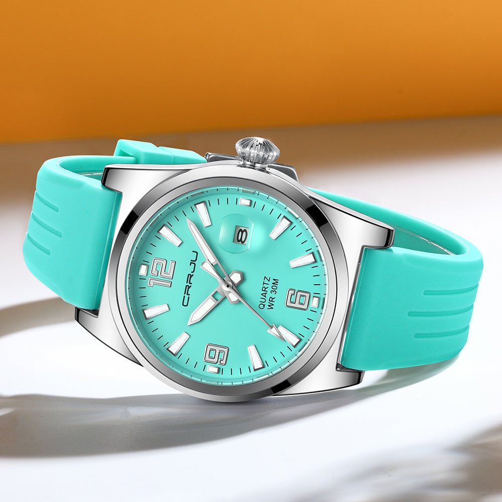 CRRJU/Kajun 5027 Men's Women's Wristwatch Casual Fashion Business Waterproof Quartz Movement Dial Alloy Silicone