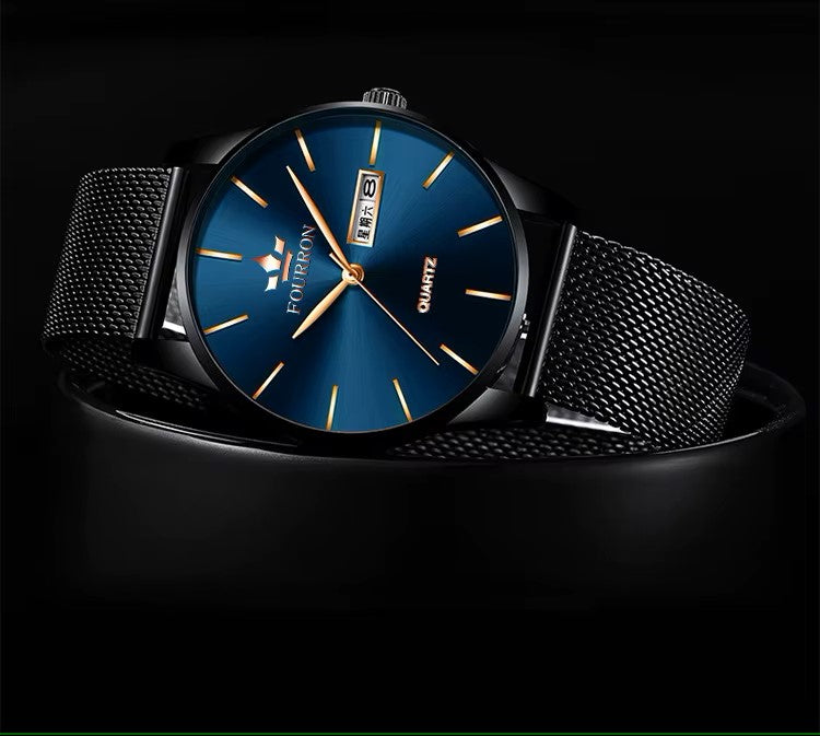 FOURRON J081 Classic Design Fashion Quartz Watches Stainless Steel Strap Men Watch non Waterproof Wristwatches