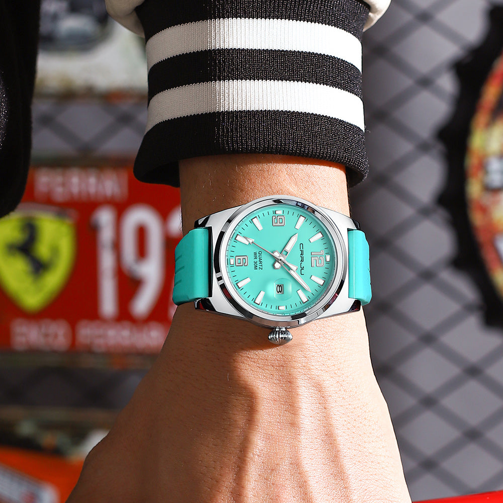CRRJU/Kajun 5027 Men's Women's Wristwatch Casual Fashion Business Waterproof Quartz Movement Dial Alloy Silicone
