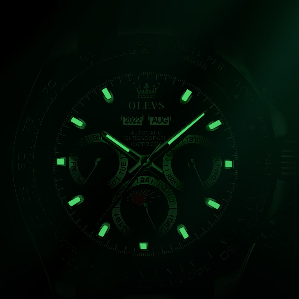 OLEVS 6654 New Design Watch Modern Stainless Steel Strap Luminous Automatic Business Watch For Men's