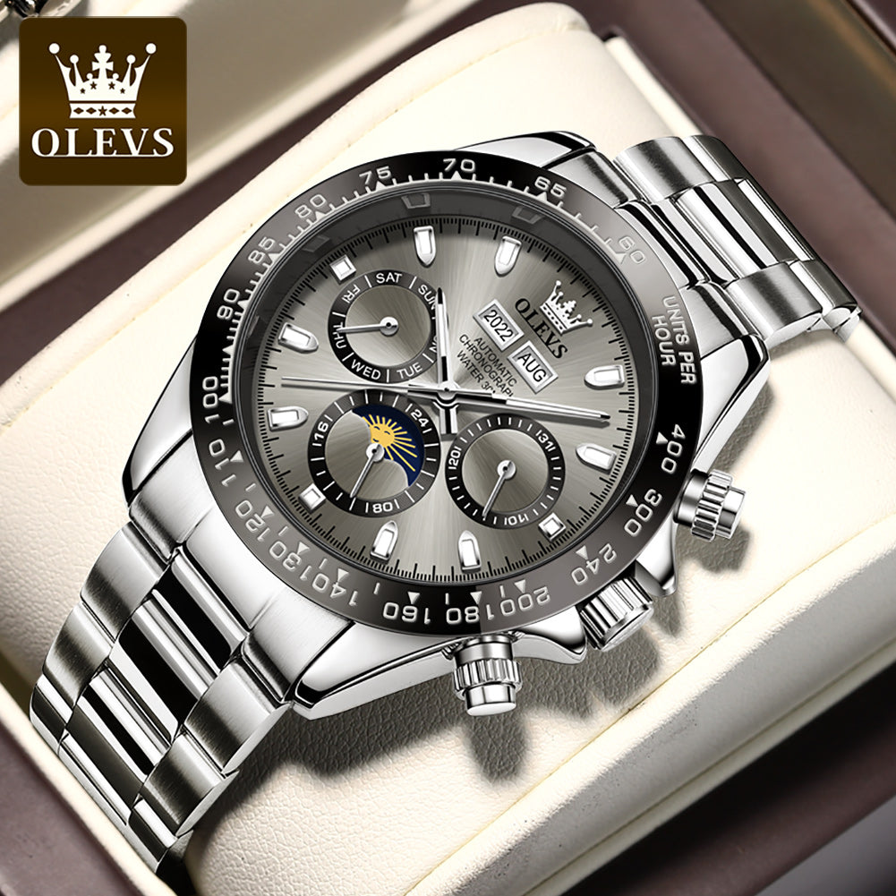 OLEVS 6654 New Design Watch Modern Stainless Steel Strap Luminous Automatic Business Watch For Men's