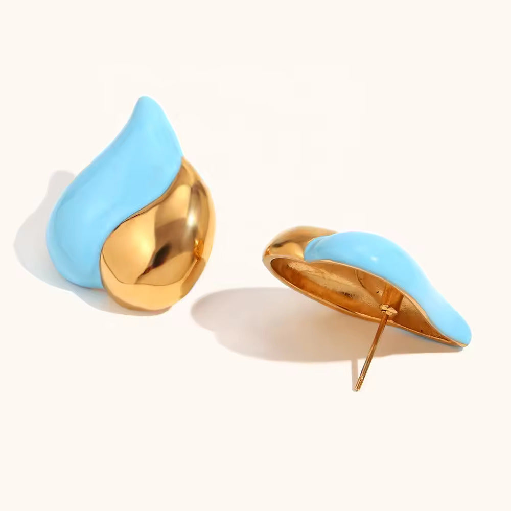 Dream show Summer 2025 Y2K Jewelry Colorful Enamel Heart Jewelry Gold Plated Earrings Stainless Steel Gift Ideas