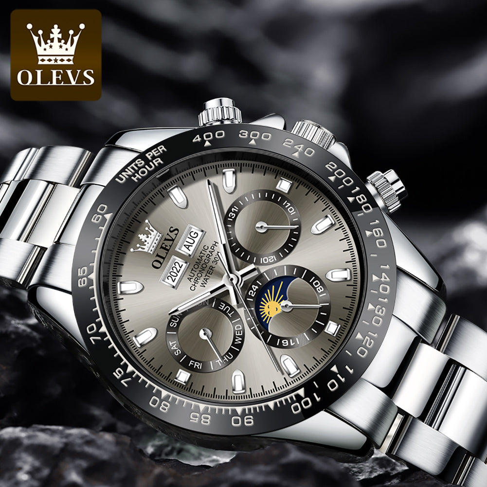 OLEVS 6654 New Design  Watch Modern Stainless Steel Strap Luminous Automatic Business Watch For Men's