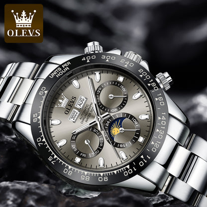 OLEVS 6654 New Design  Watch Modern Stainless Steel Strap Luminous Automatic Business Watch For Men's