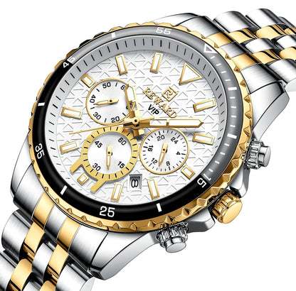 REWARD 81101 VIP Business High Quality Men Quartz Watch Original Stainless Steel Strap 3 Dials Chronograph Date Display Sports Wrist Watch