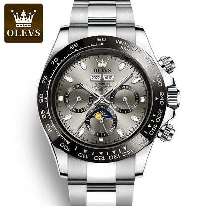 OLEVS 6654 New Design  Watch Modern Stainless Steel Strap Luminous Automatic Business Watch For Men's