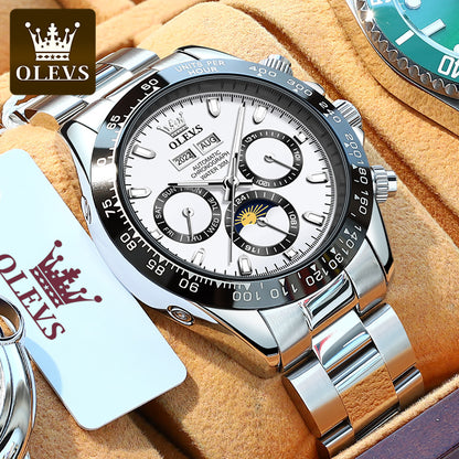 OLEVS 6654 New Design  Watch Modern Stainless Steel Strap Luminous Automatic Business Watch For Men's