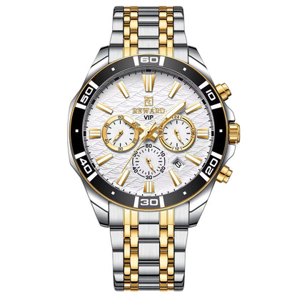 REWARD 81064 New Fashion Men's Watches Full Steel Waterproof Top Brand Quartz Men Watch