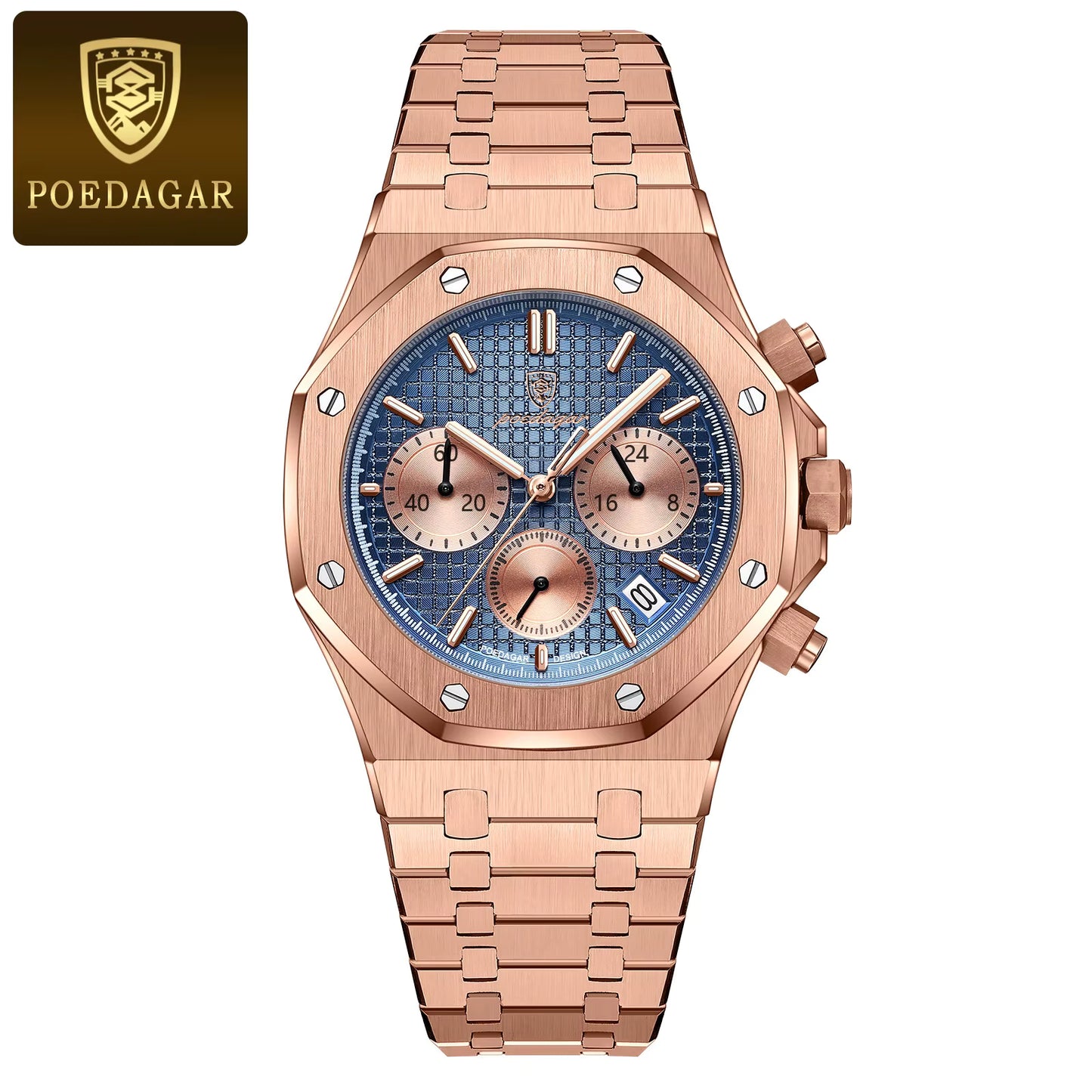 Poedagar P-926 Luxury Quartz Watch Hangzhou Pointer Stainless Steel & Alloy Case Roman Watch For Men's
