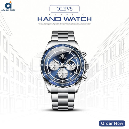 OLEVS 2945 Luxury & Hight Quality Quartz Calendar Waterproof Multi Function Fancy Round Watch Men Watches Stainless Watch