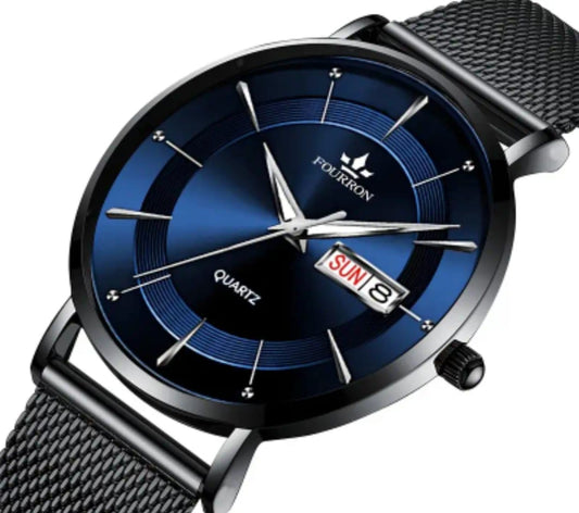 FOURRON J081 Classic Design Fashion Quartz Watches Stainless Steel Strap Men Watch non Waterproof Wristwatches
