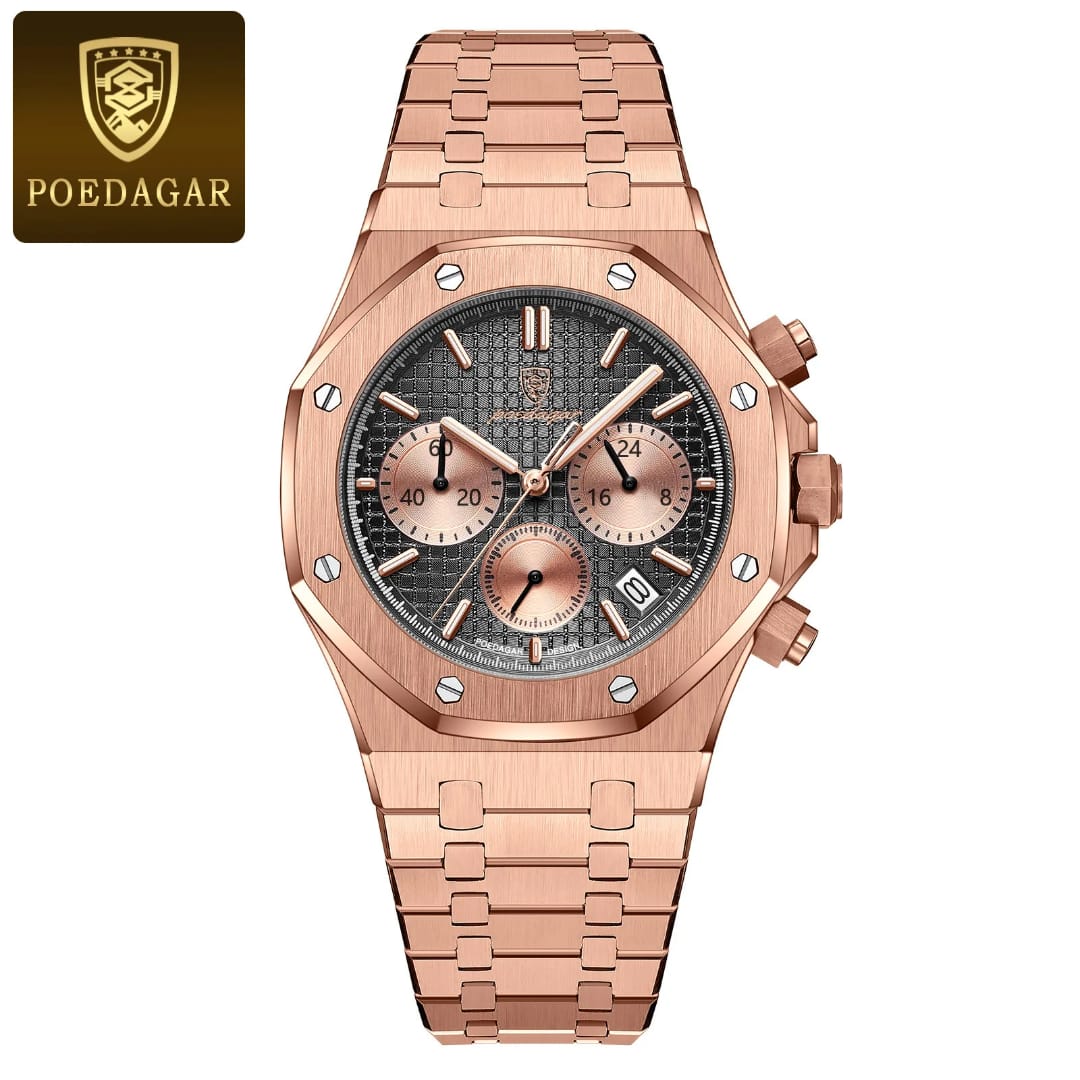 Poedagar P-926 Luxury Quartz Watch Hangzhou Pointer Stainless Steel & Alloy Case Roman Watch For Men's