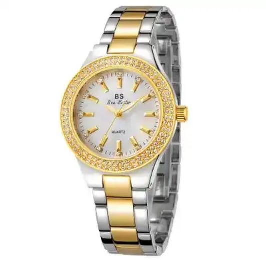 BS Elegance Series – Two-Tone Crystal Women's Watch Luxury – Sparkle in Gold & Silver
