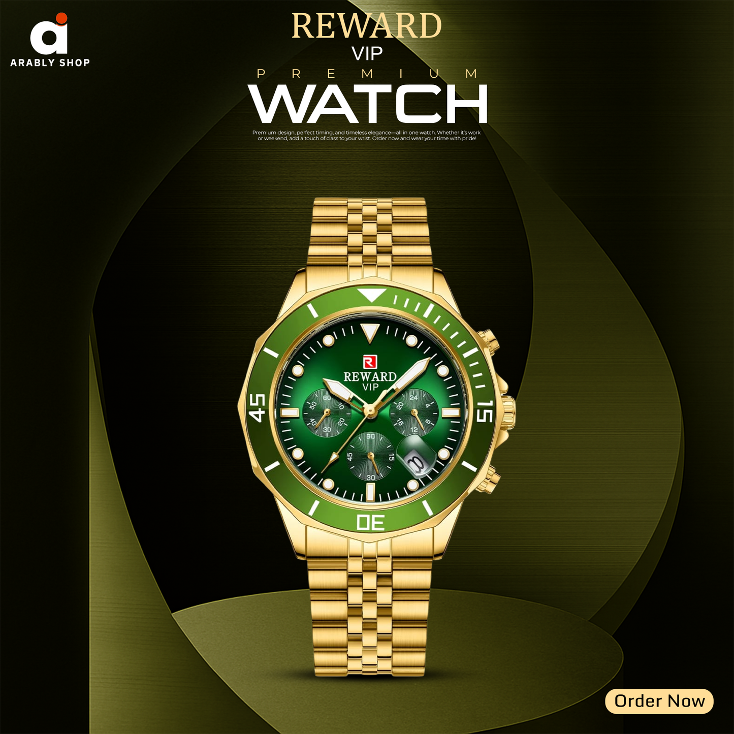 REWARD 81064 New Fashion Men's Watches Full Steel Waterproof Top Brand Quartz Men Watch