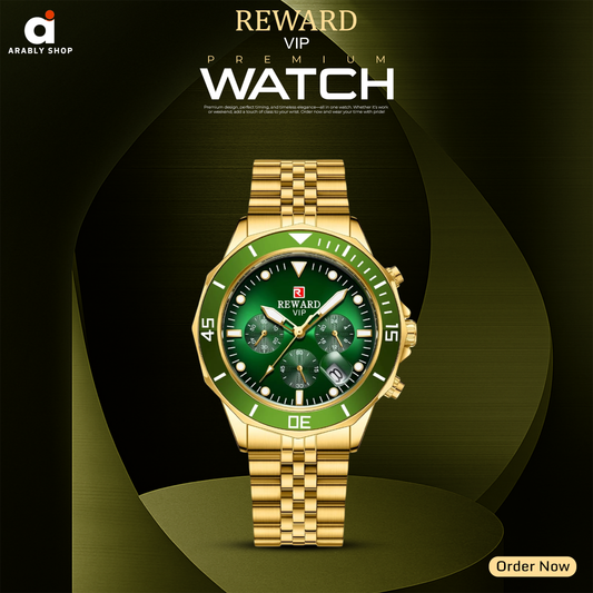 REWARD 81064 New Fashion Men's Watches Full Steel Waterproof Top Brand Quartz Men Watch