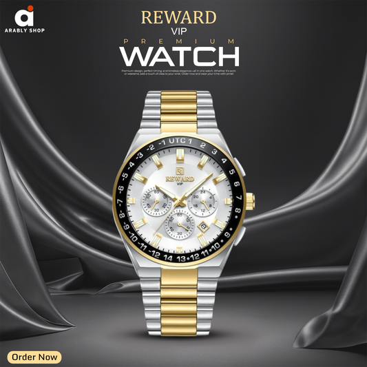 REWARD 813150 Elegant Men's Quartz Watch Steel Strap Waterproof Multifunction Business  Watch For Men's